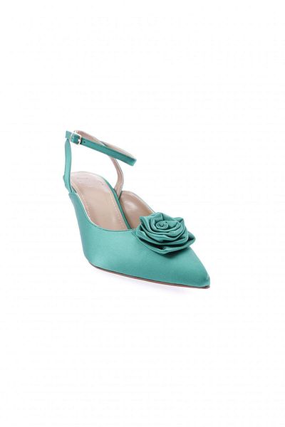 DGN Cravată de damă Accesorii trandafiri Cataramă Pantofi cu toc subțire Satin verde 2122262821