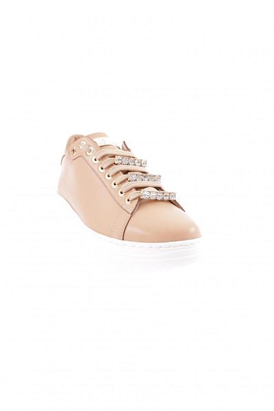 DGN Women's Thick Crystal Stone Sneakers Shoes Nude 15299753118
