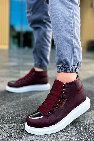 TB Terzi Bey TB267 CBT Roman Mirror Ανδρικές Μπότες Claret Red