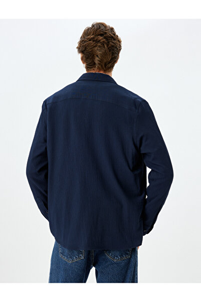 Koton Віскозно-бавовняна суміш Regular Fit з текстурованим довгим рукавом Сорочка