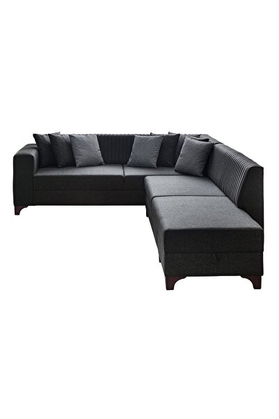 Eymense West Köşe Koltuk Takımı Antrasit Keten