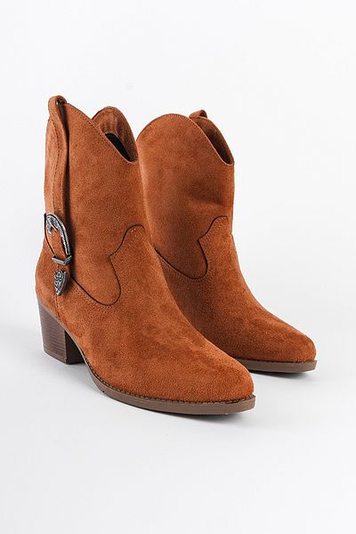 Capone Outfitters Γυναικείες Suede Cowboy Boots - Σχεδίαση με έλξη