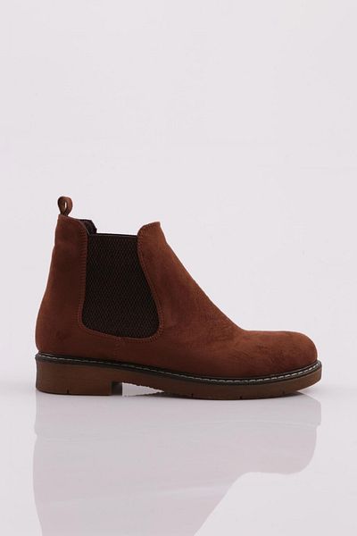DGN Tan Suede Genuine Leather Women's Chelsea Boots - 20K 9153335