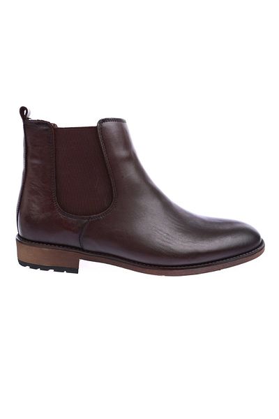 DGN Men's Sheepskin Microlite Chelsea Boots Brown Genuine Leather 6131023210