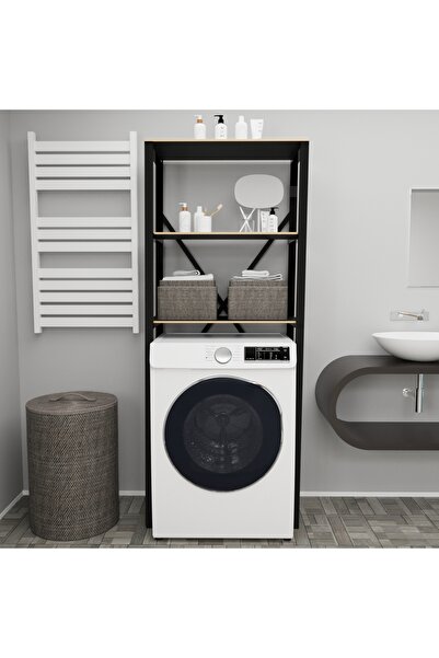 Güzelkan Çamaşır Makinesi Üstü Düzenleyici Raf Banyo Dolabı Rafı Makina Üstü Dolap Raf