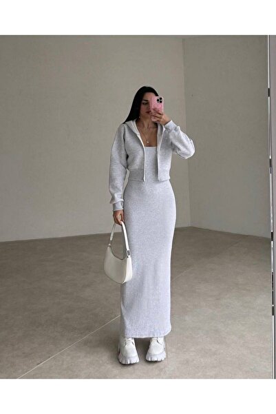 eBaa fashıon CROP HIRKALI BASİC ELBİSE