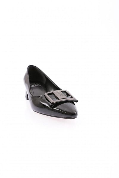 DGN K106 Women's Silver Stone Square Buckle Heeled Shoes