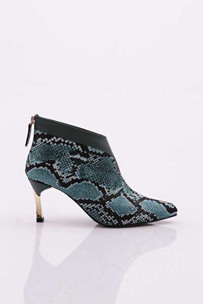 DGN Petrol Snake Print Women's Bootie - Thin Heels, 212362821