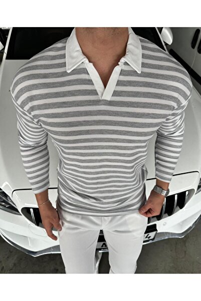 erkek polo yaka uzun kolllu t-shirt