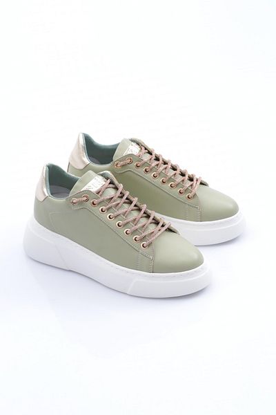 DGN Women's Thick Sole Silver Stone Lace-Up Sneakers Shoes Mint Green 15299653118