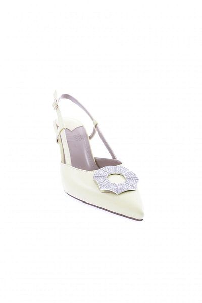 DGN Pantofi de damă cu curea la gleznă cu cataramă de cristal cu toc subțire, galbeni 31312821