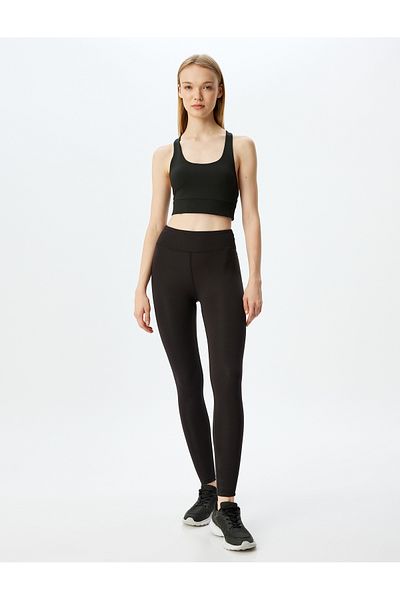 Koton Sport-Leggings mit hoher Taille und weichen Knöpfen und schmaler Passform
