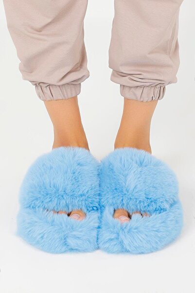 Beyond Papuci de casă pentru femei Baby Blue extra moi - 3cm Bynd01