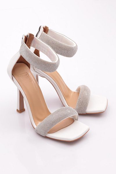 DGN 8044 Sandale cu toc pentru femei Silver Stone
