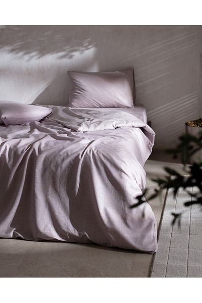 Madame Coco Odette Double 100% Cotton Ranforce Printed Duvet Cover Set - Light Plum