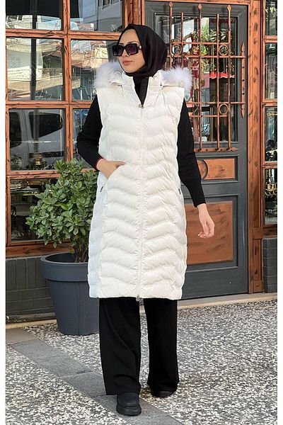 Womania Wavy Vest Vest 18250 Velvet White