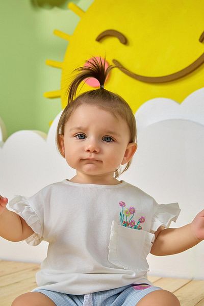 Miny Center تي شيرت طفلة بيضاء