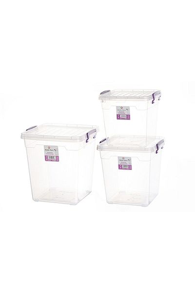 sağlam plastik Hobby Box Vertical Storage Container Set of 3 7.7-11-15 Lt