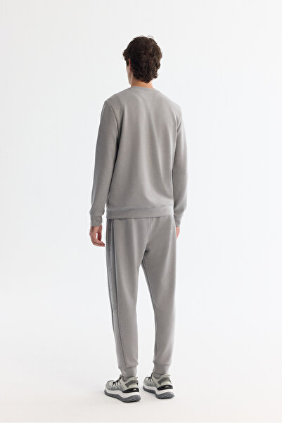 Avva Erkek Gri Bisiklet Yaka Baskılı Soft Touch Regular Fit Sweatshirt A42Y1307