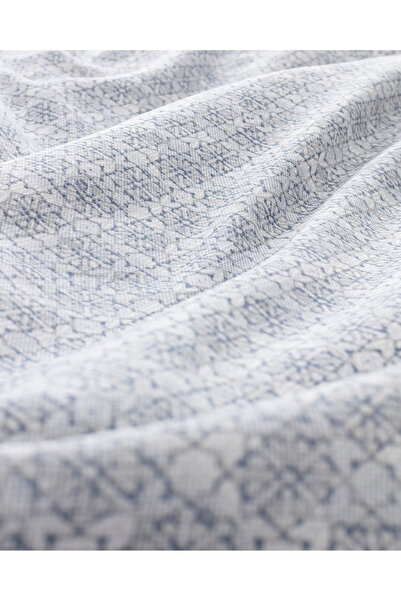 Madame Coco Clarice King Size %100 Pamuk Madame Coco Crep Baskılı Nevresim Takımı - Mavi/Gri