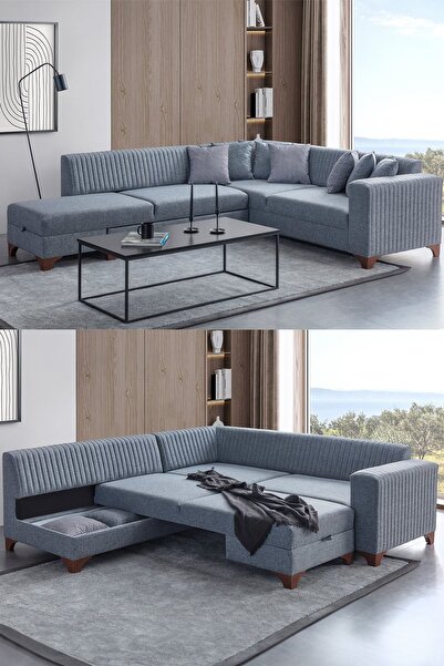 Eymense West Köşe Koltuk Takımı Gri Sol Köşe