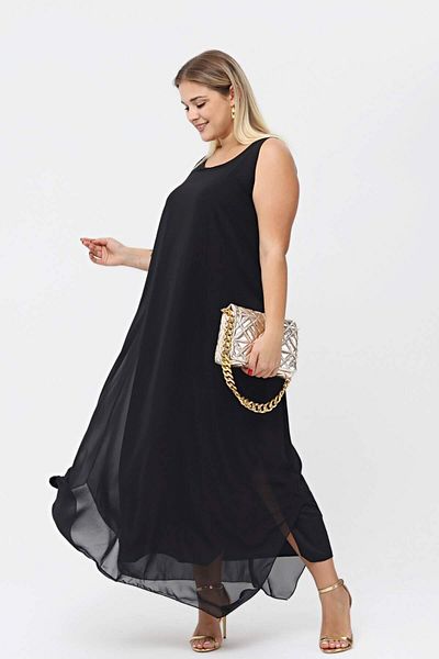 Zer Otantik Plus Size Comfortable Cut Chiffon Evening Dress - Kl7019
