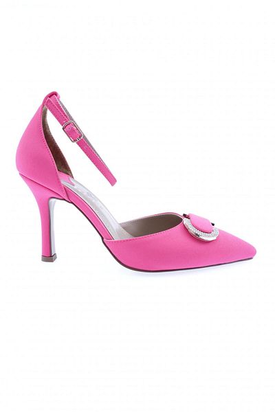 DGN Pantofi de damă cu curea la gleznă cu cataramă de cristal cu toc subțire Fuchsia Scuba 31112821