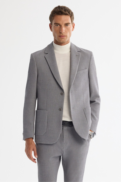 Avva Чоловічий сірий монокомір Bi-Stretch Blazer Comfort Slim Fit піджак A42Y4011