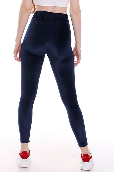Belifanti Collection Colanți de iarnă din catifea Lycra Bleumarin