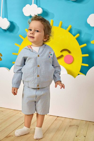 Miny Center Blue Shorts for Baby Boy