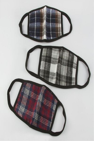 Lukas 3-Layer Washable Plaid Patterned Youth Mask