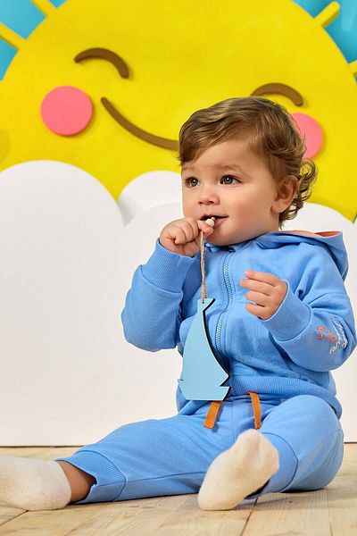 Miny Center Blue Baby Boy Sweatpants