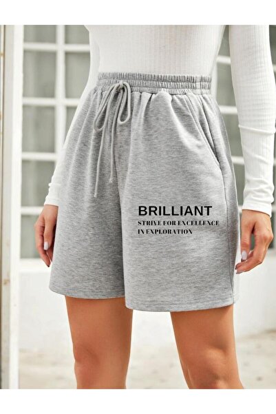 berfmoda Șorturi cu imprimeu strălucitor cu două fire de ață