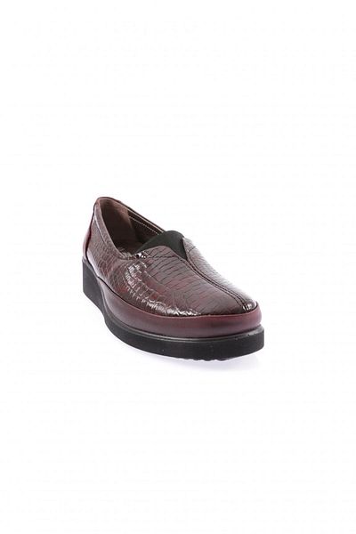 DGN Pantofi Confort Detaliați Cauciuc Damă Roșu Claret Piele Lacuită Crocodil Piele autentică 2687103