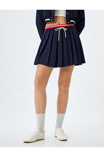 Koton Mini redőzött, fűzős, magas derekú, kényelmes szoknya