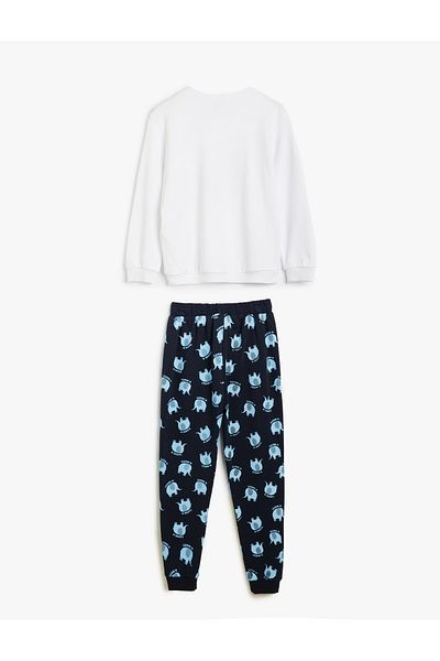 Koton Baby-Pyjama-Set aus Baumwolle mit Elefantenmuster und langen Ärmeln