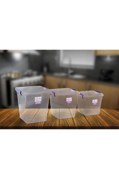 sağlam plastik Hobby Box Vertical Storage Container Set of 3 7.7-11-15 Lt
