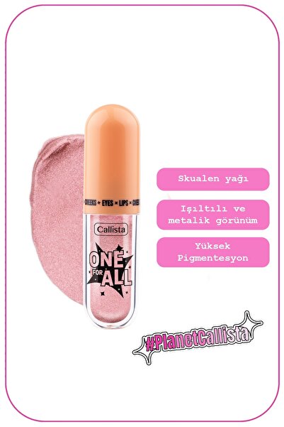 Callista One For All Eyes & Lips & Cheeks Işıltılı Likit Göz farı - 02 Pink Cosmos