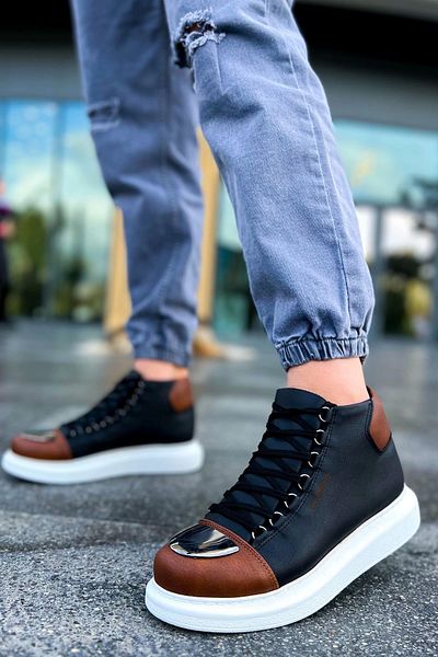 SaklıModa Tb267 Gbt Roman Mirror Ανδρικές Μπότες Μαύρο/μαύρισμα