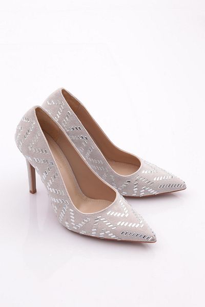 DGN Pantofi cu toc brodat V Stone de damă Stone Silver Stone 210333210