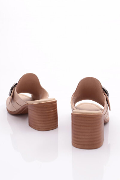 DGN Beige Women's Heeled Slippers 316135108
