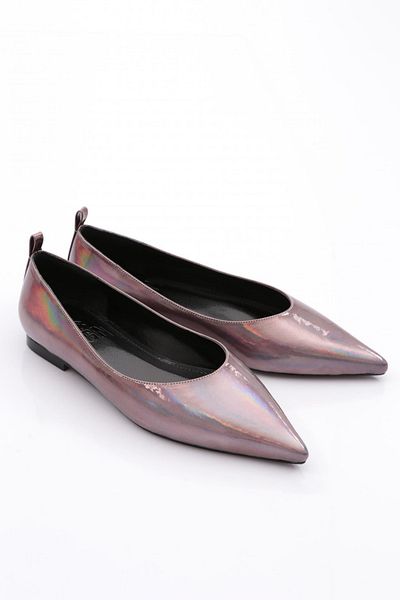 DGN Balerini de damă cu vârf ascuțit Platinum Metallic 2773557