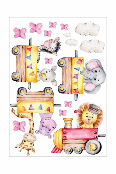 neşeli günlerim مجموعة ملصقات الحائط لقطار سارافي أنيملز تشو تشو