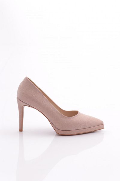 DGN Pantofi de seară cu toc pentru femei cu sclipici aurii - 21835910
