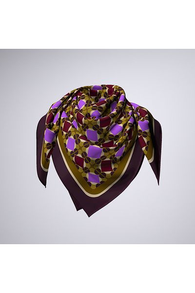 Modabutik Bandană pentru femei/fete cu model geometric prune Dg10297_01 70x70