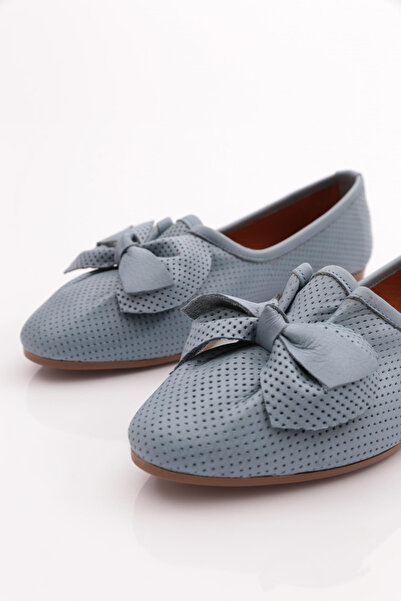 DGN Kadın Kurdelalı Babet Mavi 24332110