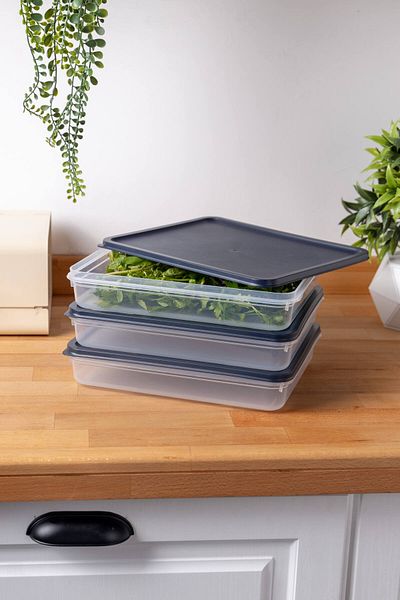 FH finehome Buzzy 3-Piece Refrigerator & Freezer Storage Container 2600ml