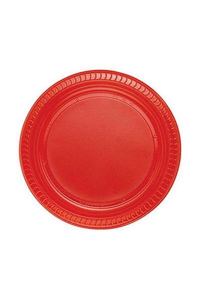 ZERO LAND - 25 Plastic Plates Red 22 cm Lzwdr