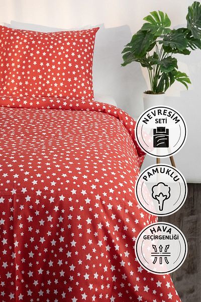 FAVORA Set cuvertură de pilota Mimosa Cotton Ranforce - Roșu