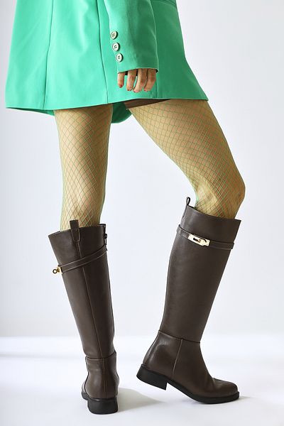 Limoya Kanako Brown, Bitter Brown Color Accessories Γυναικείες μπότες με φερμουάρ και κοντό τακούνι
